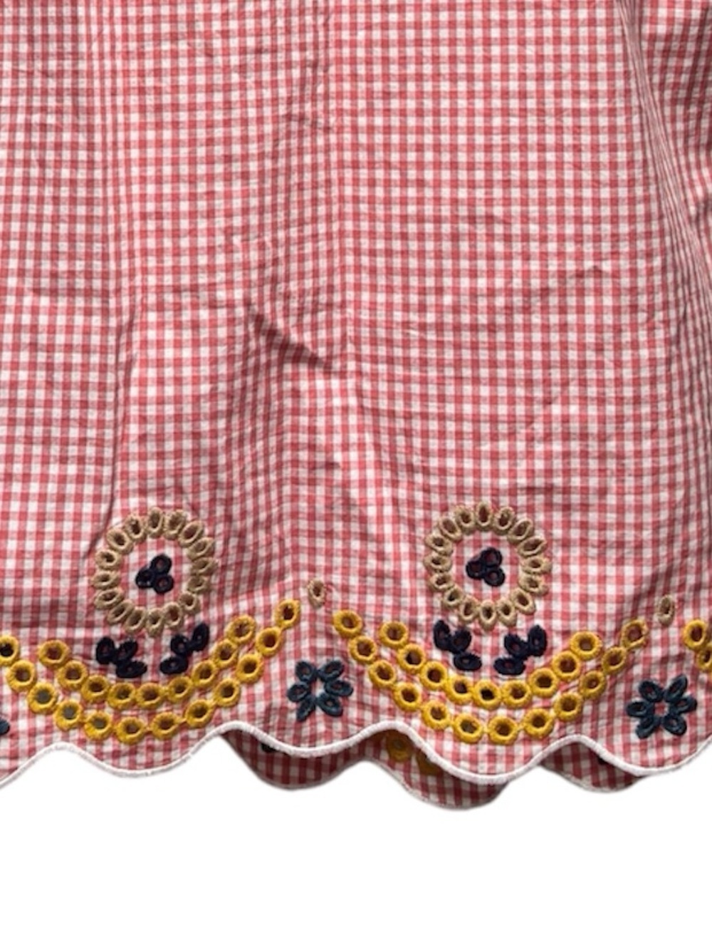 Madewell Red White gingham embroidered 100% cotton tank size XS - Picture 5 of 8